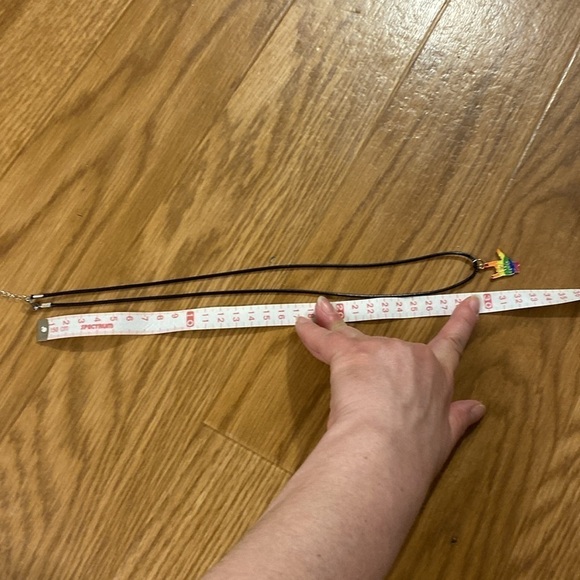 Rainbow "I Love You" Hand Symbol Enamel Pendant Necklace Pride Flag LGBTQ Unisex - Picture 5 of 7